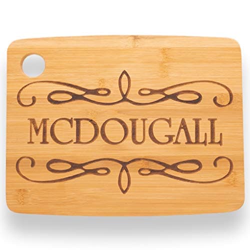 Custom Catch Personalized Cutting Board Wedding Gift - Durable Bamboo (Scroll)