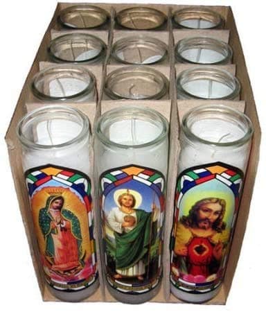 Saints Religious Candle, White