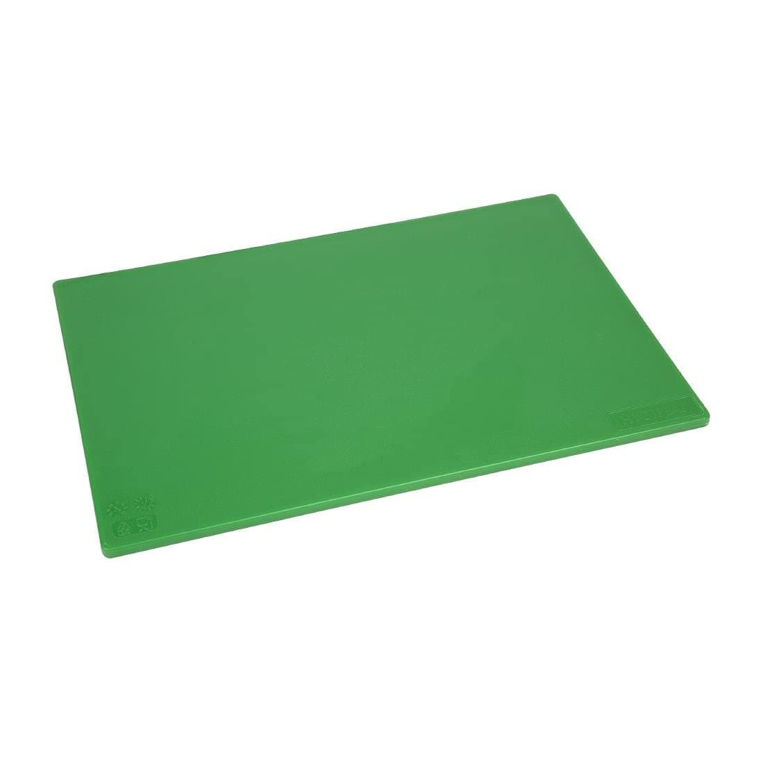 Hygiplas LDPE Chopping Board, Green Colour Coded - Salad and Fruit Prep, Standard Size: 12(H) x 450(W) x 300(L)mm, Low Density Polyethylene, Non-Porous Prevents Flavour / Odour Absorption, J253