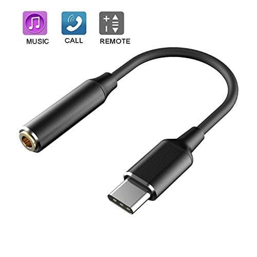 USB C to Headphone Jack Adapter, Nikipa USB Type C to 3.5mm Aux Audio Dongle Adapter for Pixel 3 / 3XL /2/2 XL, HTC U11 and More (Black)