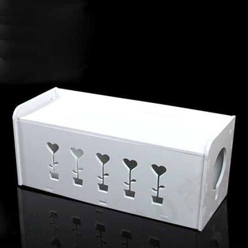 Power String Cable Wire Storage Boxes Wall mount Floating Shelf Storage Rack Phone Stand Prevent Electric Shock (Medium)