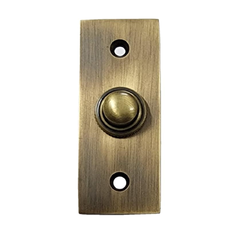 - Adonai Hardware Rectangular Victorian Brass Bell Push or Door Bell or Push Button - Antique Brass