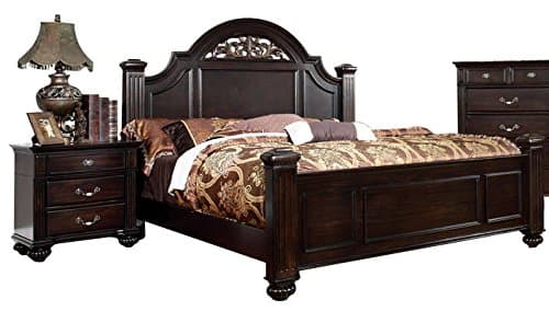 Oneida Dark Walnut Four Poster Queen Bed