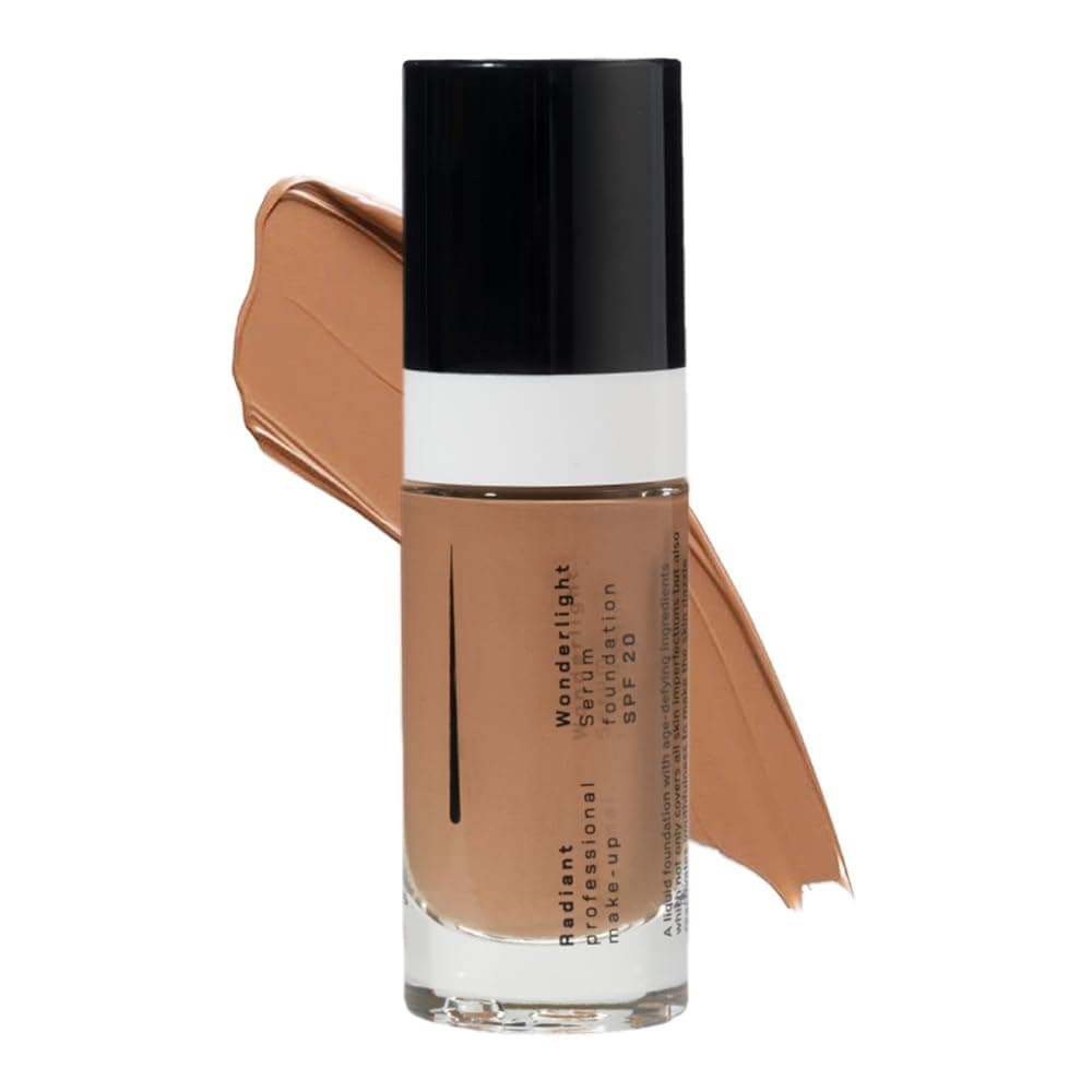 Radiant Professional Wonderlight Serum Lightweight Liquid Foundation Makeup SPF 20 - Alternative to Bronzer Powder - Color Corrector, Under Eye Concealer & Matte Eyeshadow Base-1.01 oz-Dark Beige(06)