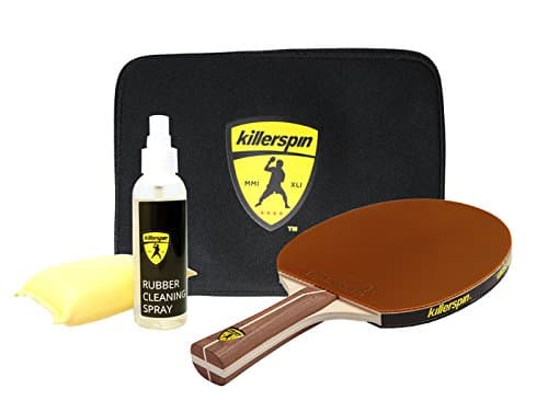 Killerspin BASIC Set - Ping Pong Set with Jet200 Mocha Recreational Bat, Rubber Cleaning Spray Kit and Black Sleeve Table Tennis Bat Case
