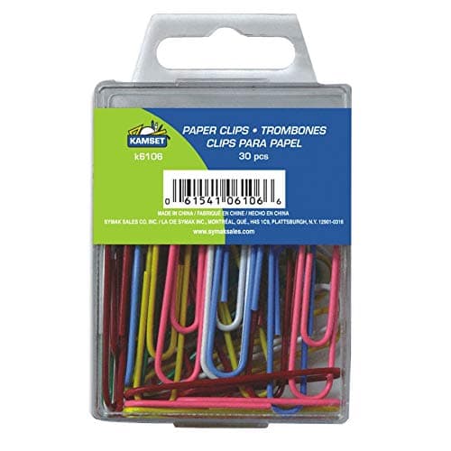 30 Pack 2" Multi Coloured Vinyl Paper Clips