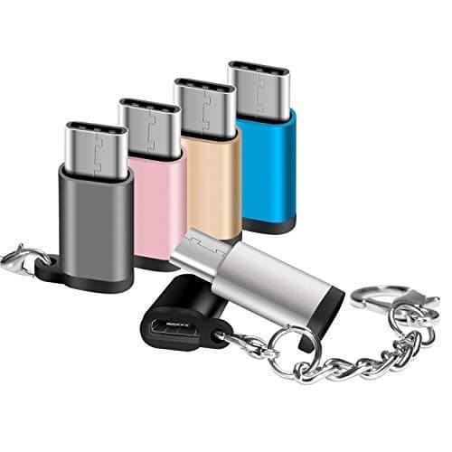 USB Type C Adapters 6 Pack Micro USB Female to USB C Male Charger Android Converter Cable Connector Keychain Adapter Fit Samsung Galaxy S10 S9 S8 Plus Note 10 10+ 9 8 LG V40 V30 G7 G6 Moto Z3 Pixel XL