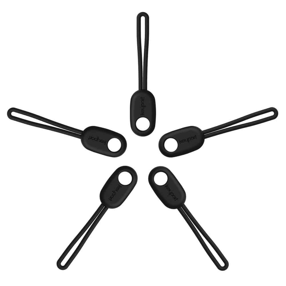 Keyport ParaPull 5-Pack (Black) - Premium Nylon Paracord Zipper Pulls - Heavy Duty Mini Cord Replacement for Backpacks, Bags, Boots, Jackets, Purses & More - Universal Zipper Extender - EDC Lanyard