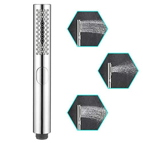 WEIDMAX Bathroom 3 Function Round Handheld Shower Head with Rub Clog-Free Cleaning Silica Gel Nozzles, Chrome Finish ABS Body