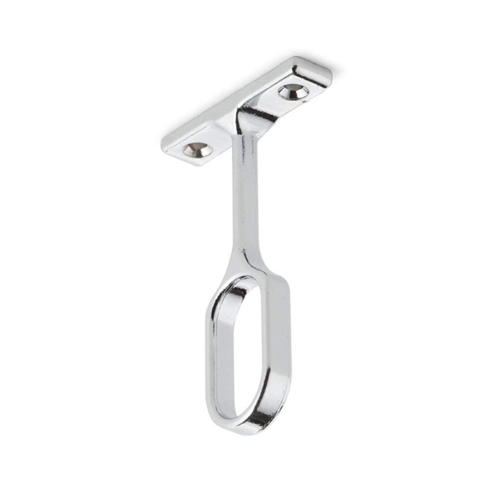 2 X OVAL WARDROBE RAIL CENTRE SUPPORT BRACKET CHROME (SUKI)