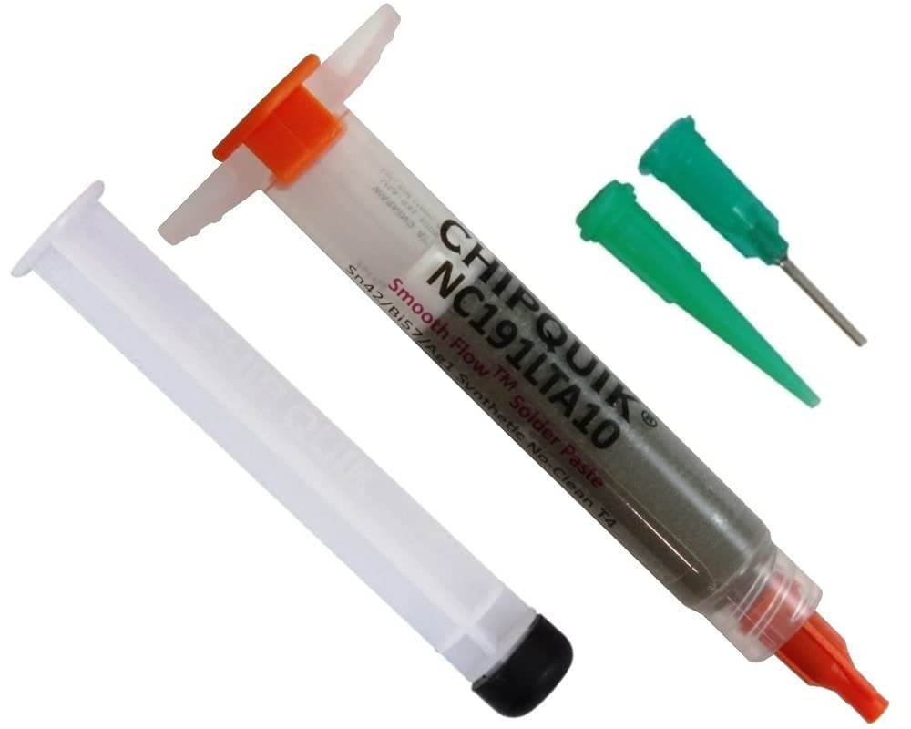 Chip Quik NC191LTA10 Smooth Flow Low Temperature Solder Paste Sn42/Bi57/Ag1 T4 10g Syringe