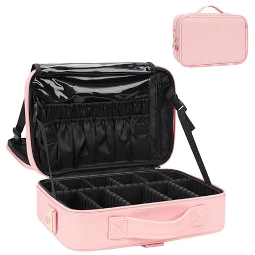 Relavel Rolling Makeup Case, Professional Makeup Artist Train Case