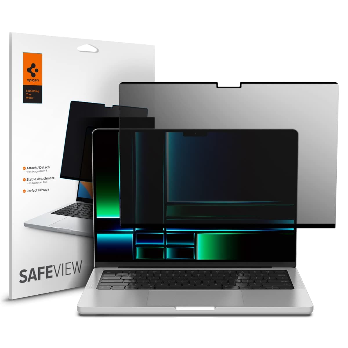 Spigen SafeView Privacy Filter Screen Protector for MacBook Pro 14 inch (M5 Pro 2026 / M5 Max 2026 / M5 2025 / M4 series / M3 series / M2 series / M1 series) - 1 Pack