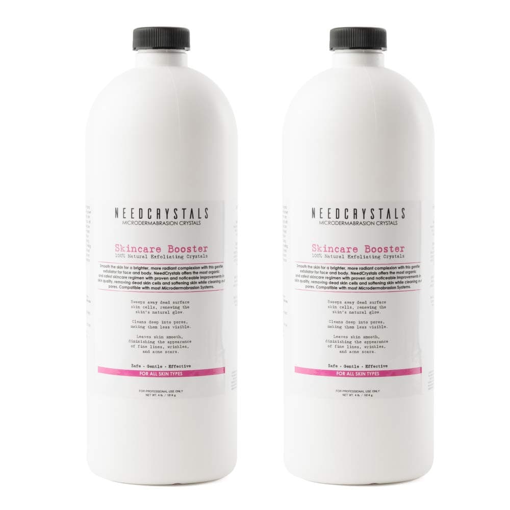 Microdermabrasion Crystals for Machines 2-Pack, All-Natural Facial Exfoliating Treatment for Dull or Dry Skin, Wrinkles, Blemishes, Scars & More (4 lb x 2, 120 Grit)