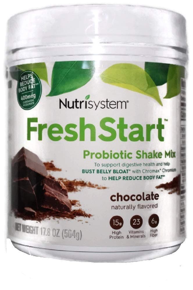 NUTRISYSTEM FRESH START SHAKE (Probiotic Bust Belly Bloat) CHOCOLATE SHAKE MIX 17.8 OZ - 14 Servings - Support Digestive Health & Help Bust Belly Bloat