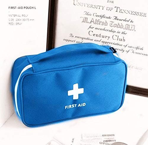 First Aid Bag - First Aid Kit Bag Empty for Home Outdoor Travel Camping Hiking, Mini Empty Medical Storage Bag Portable Pouch (Blue)