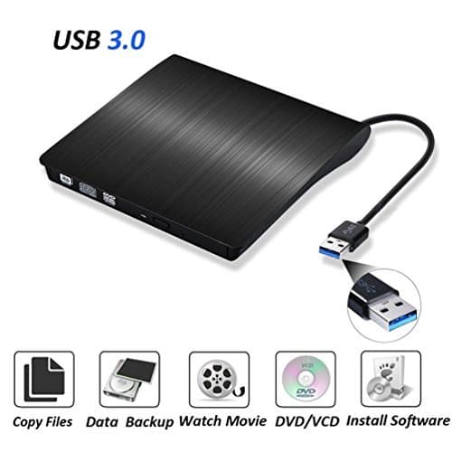 External CD Drive USB 3.0 Protable External DVD CD Drive,Gipow High Speed Data Transfer DVD/CD +/-RW Writer Burner Rewriter DVD/CD ROM Drive for Macbook Pro/Laptops/Desktops/Notebooks(Black)