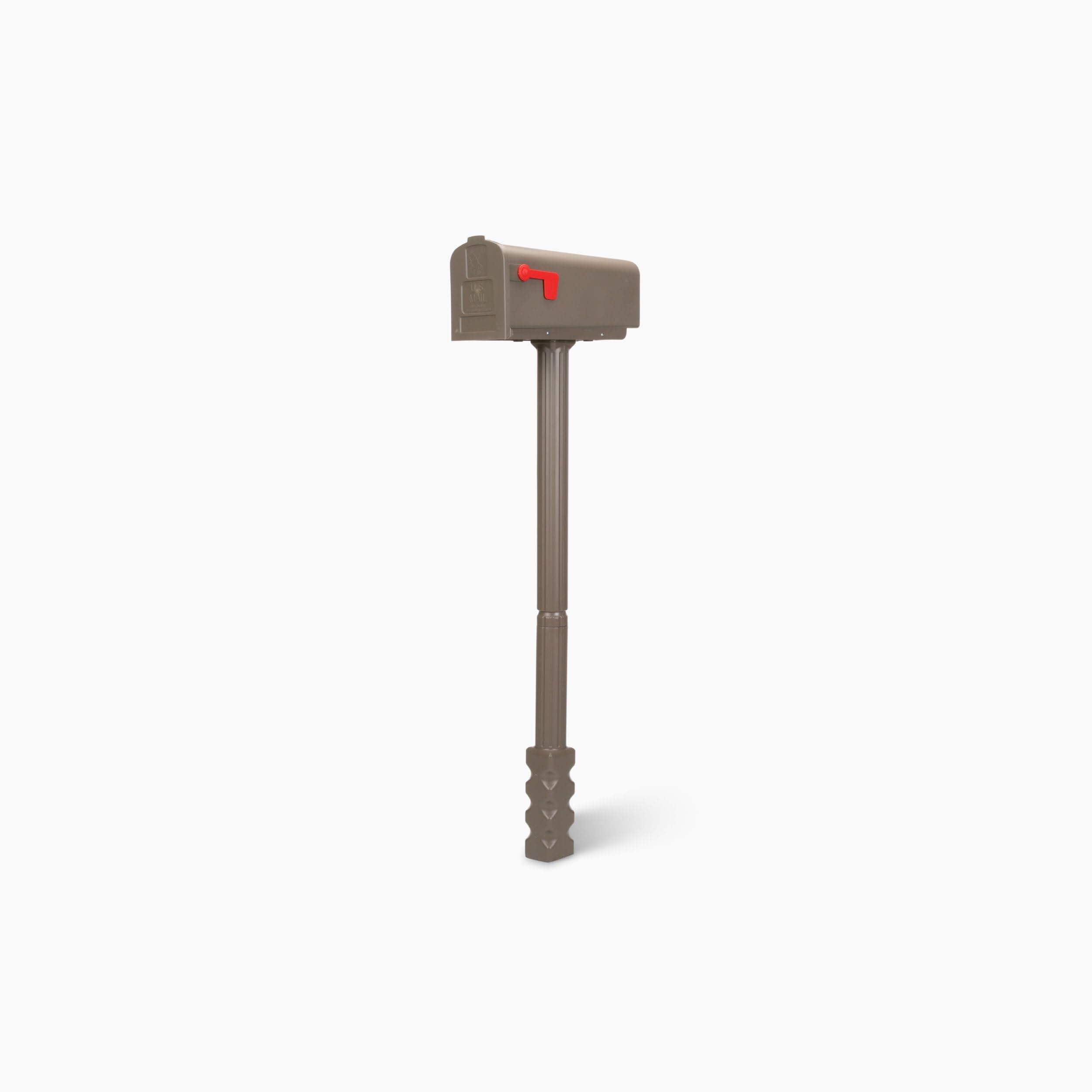 Architectural Mailboxes Newbury™ Rust-Proof Plastic Post Mounted Mail Box for Outside with Post, Mocha, Medium Curbside Mailbox, USPS Approved for Residential Delivery