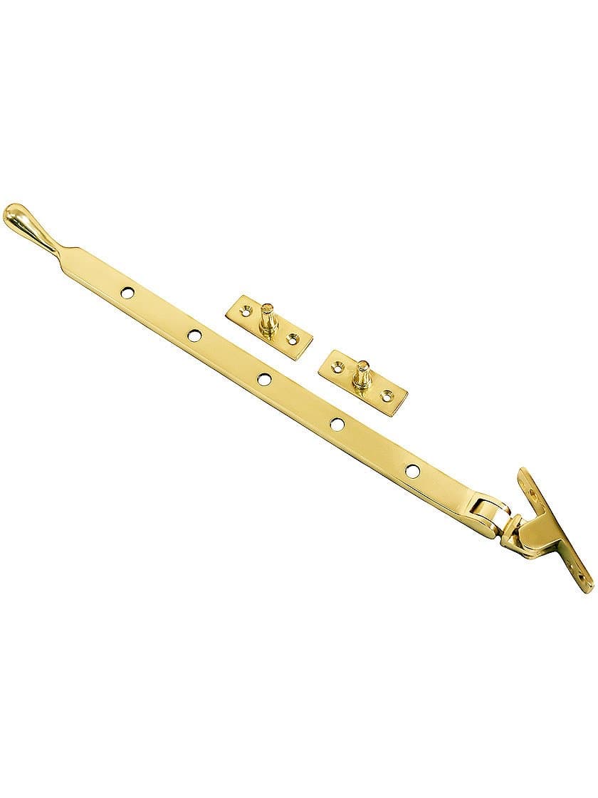 13" Solid Brass Casement Window Stay