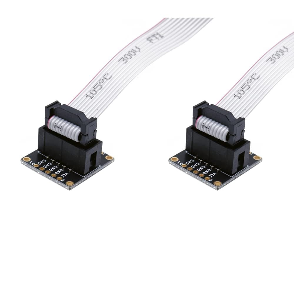 2pcs JTAG Breakout Board Adapter SWD Adapter Board Jtag Debug Board with 2 Row 2.54mm Pitch 10pins Female to Female IDC Connector Flat Flexible Gray Ribbon Jumper Cable 200mm Pitch for J-Link