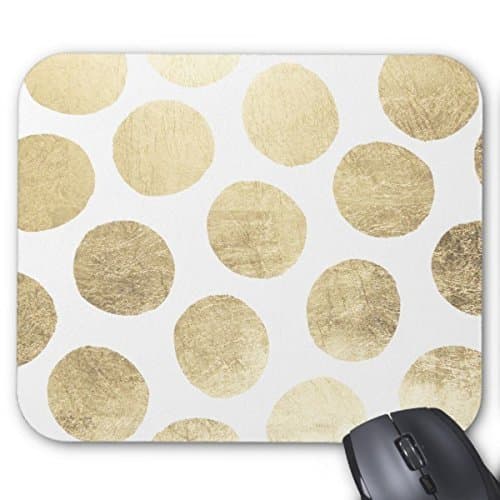 Fly Mousepad Personalized Mouse Pad Customized Modern Faux Gold Leaf Large Polka Dots Pattern Mouse Pad