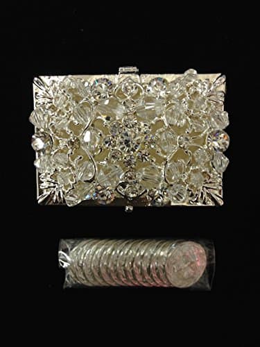 Rectangular Rhinestone Gold Wedding Arras Box & Unity Coins
