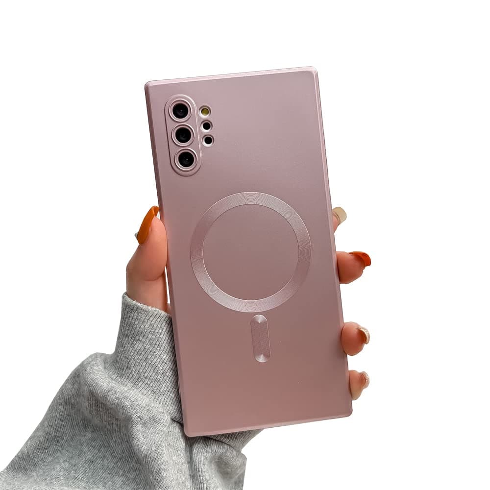 Galaxy Note 10+Plus Case Magnetic [Support Magsafe Charger] Wireless Anti-Scratch Shockproof Full Camera Protection Slim Silicon Phone Cover Case for Samsung Galaxy Note 10 Plus 6.8"-Pink