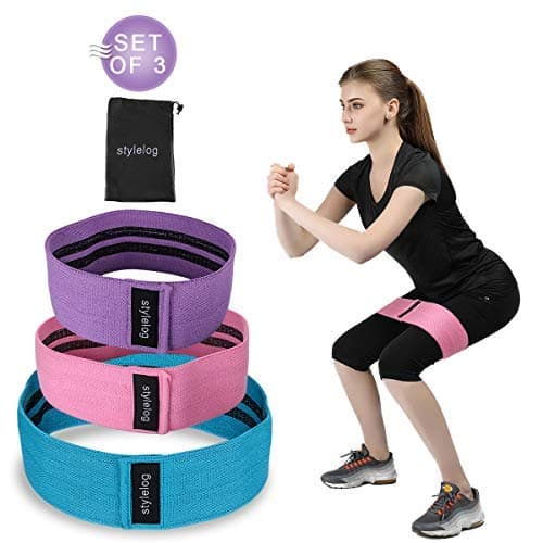 Exercise Resistance Bands, Non-Slip Loop Exercise Bands for Legs and Butt, Fabric Hip Booty Bands for Physical Therapy and Strength Training, Set of 3