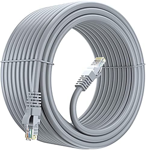 FEDUS Cat7 Ethernet Printer Cable,Bare Copper Double Shielded Outdoor & Indoor Lan Wire Heavy Duty High Speed Solid 24 AWG Network Cable 10Gbps, 600Mhz, Weatherproof S/FTP UV Resistant 1.5M