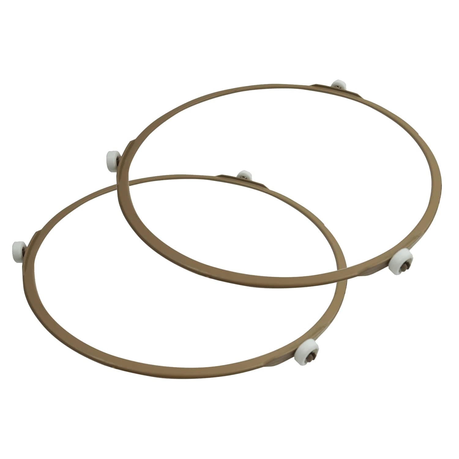 2 PCS Microwave Turntable Ring, 8.7 Inch Rotating Ring Roller, Large Glass Plate Tray Support Holder, Replacement Inner ring - for 12" Microwave Oven Glass Turntable Plate (Brown)