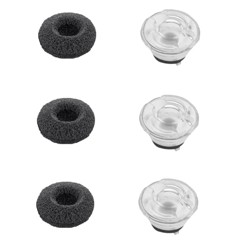 Voyager 5200 5220 Earbud Tips - 3 Pcs Replacement Earbuds Eartips Eargels & 3 Pcs Foams Set Compatible with Plantronics Voyager 5200 5220 Headphones Silicone Earbud Tips