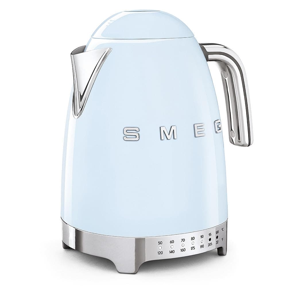 7-Cup Variable Temperature Electric Kettle - Retro Style Aesthetic with Advanced Technology - Stainless Steel, 1400W, 120V, 360° Swivel Base, Keep Warm Function (Pastel Blue)