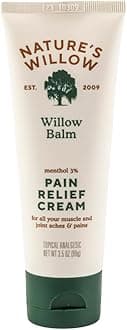 Willow Balm Natural Pain Relief Cream for Muscles & Joints | Willow Bark & Menthol | Free from Artificial Fragrances & Dyes | 1-Pack | 3.5 fl oz