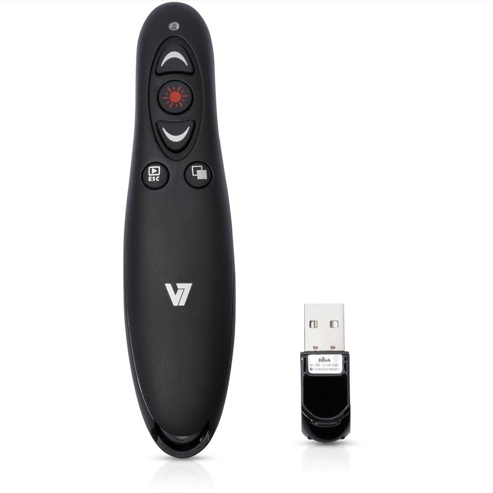V7 WP1000-24G-19NB Professional Wireless Presenter with Laser Pointer and microSD Card Reader,red