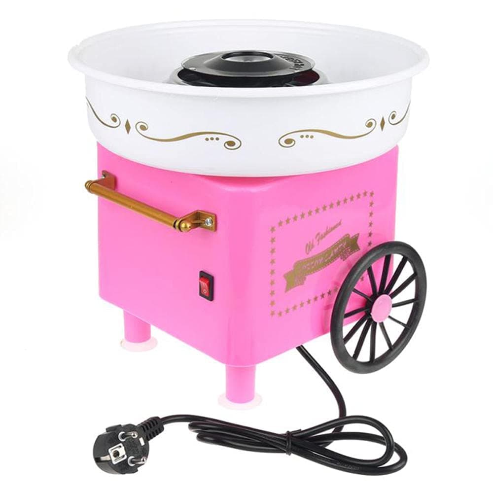 450W Cotton Candy Floss Maker Machine Automatic Cotton Candy Machine Mini Cotton Candy Floss Maker Machine Retro Pink Cotton Candy Maker for DIY Home Children Party Gift