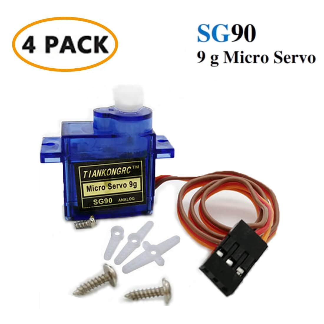 Makerdoit 4pcs Micro Servo Motor SG90, for Robot Arm/Hand/Walking/Servo Door Lock