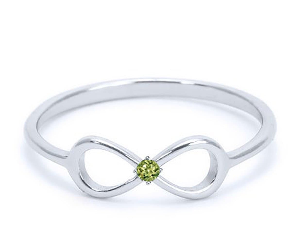 FANTOM JEWELRY Heavy Casted Solid Silver Infinity Ring-Centered Cz Stone Available in Sizes 4-10 (10)