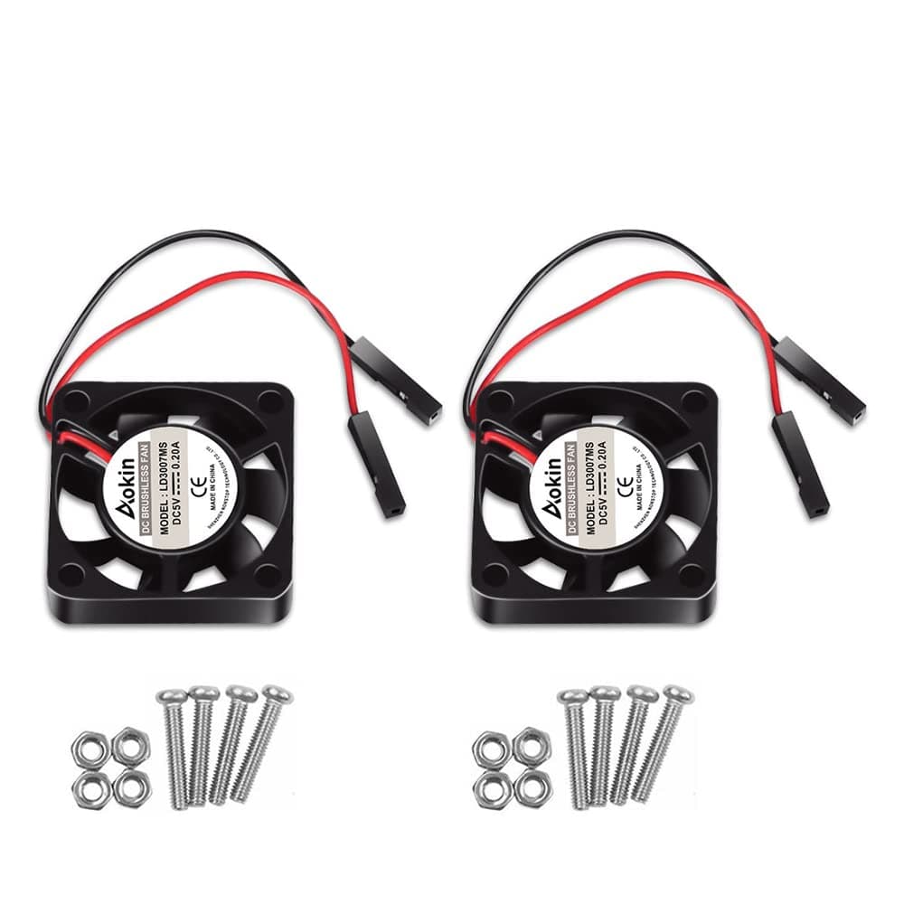 2pcs Raspberry Pi 3 Model B Fan 30x30x7mm Raspberry Pi Brushless Cooling Fan Brushless 3.3V 5V DC Quiet Fan for Raspberry Pi 3 B+, Pi 3 B, Pi 2, Pi B+, Pi Zero/Zero W,Robot Project