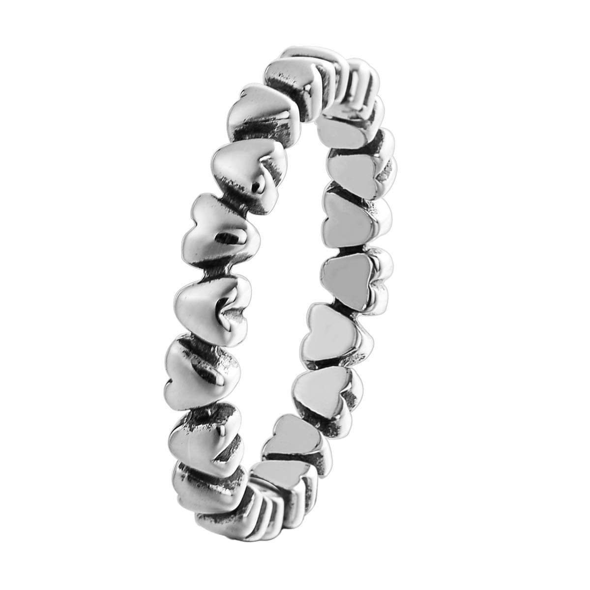 CHANGEABLE Plain Band Heart Rings - Solid 925 Sterling Silver # Size 9, Vintage