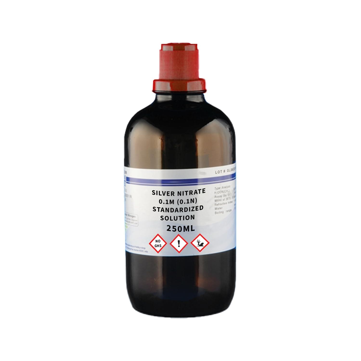 King Mariot Medical Equipments Silver Nitrate 0.1M (0.1N) Standardized Solution 250ML | Clear Colorless | NIST Traceable