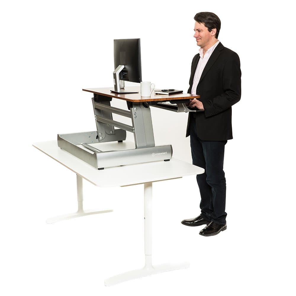 Standing Desk, Adjustable Heights for Sitting or Standing While You Work, Light Wood, 41 X 26