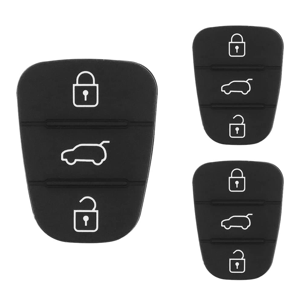 SPTwj2 Pack 3-Button Car Key Rubber Buttons Pads Remote Control Car Key Case Replacement Compatible with Kia Sportage Ceed Soul Venga Hyundai i10 i20 i30 ix20 ix35 Auto Car Key Fob Cover