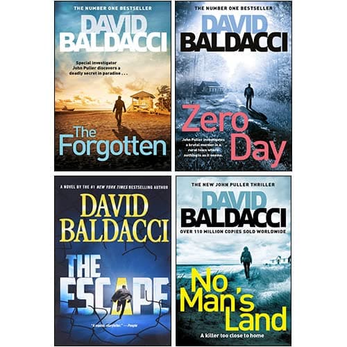 John Puller Series 4 Books Collection Set By David Baldacci (The Escape, The Forgotten, Zero Day, No Mans Land)