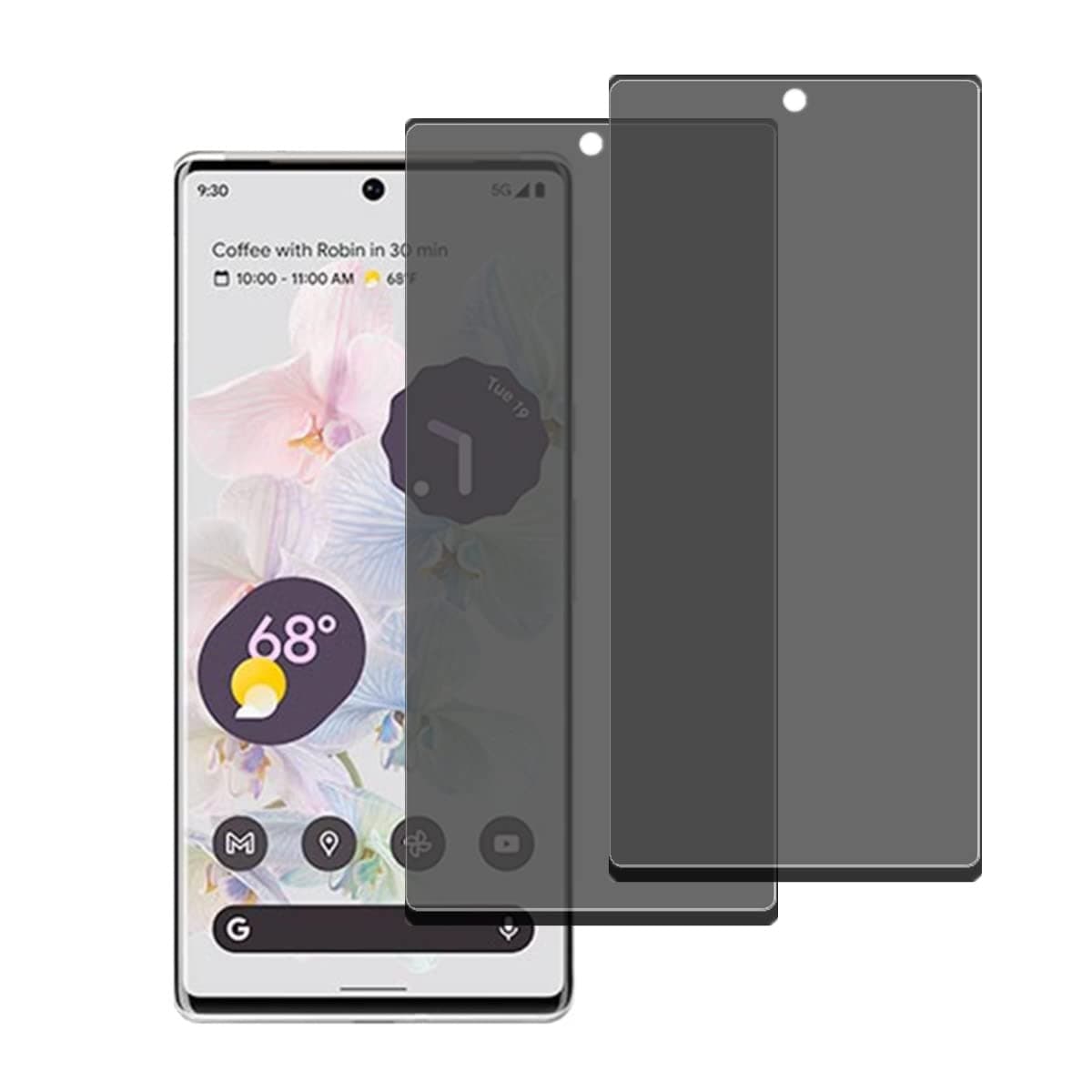 for Google Pixel 6 Pro Privacy Screen Protector,[2 Pcs] Anti-spy Anti-Scratch Easy to Install Screen Tempered Glass Protective Film for Google Pixel 6 Pro [Not Support Fingerprint Scanning]