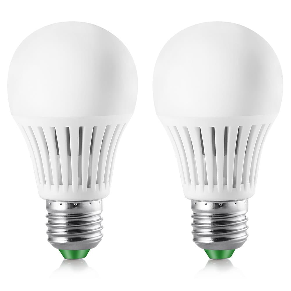 Elrigs LED Motion Sensor Bulb 5W (40W Equivalent) E27 Warm White (3000K) 2-Pack 24 Feet Induction Distance for Garage Passage Hallway Cellar [Energy Class A+]