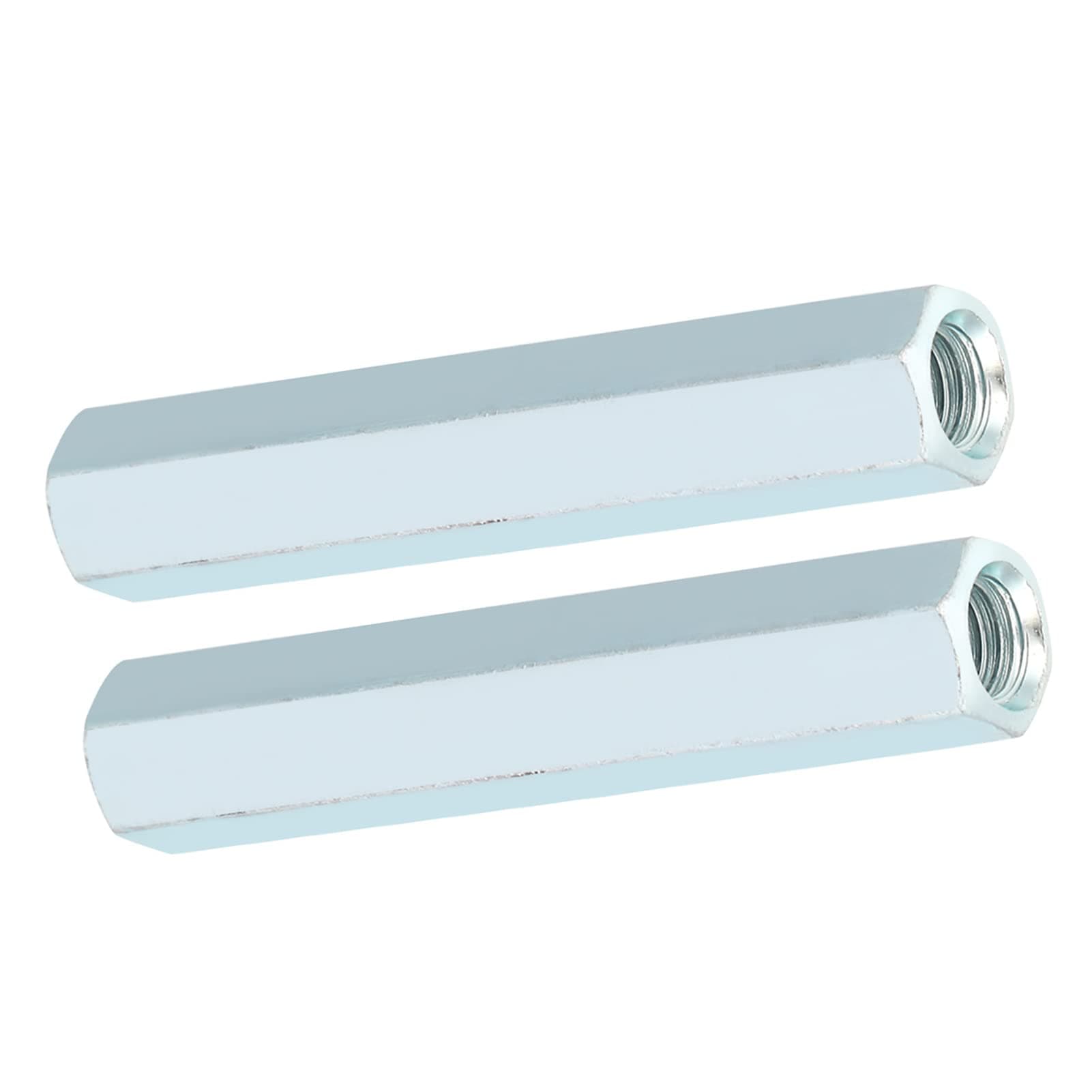 Long Hex Coupling Nut, 2Pcs Carbon Steel Coupling Nuts M8 X 66, Hexagonal Sleeve Standoff Threaded Rod Connector for Home Office Workshop Industrial Constructor and Multi Purpose Use