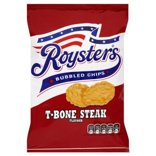 Roysters Bubbled Chips T-Bone Steak Flavour 28g (Pack of 28 x 28g)