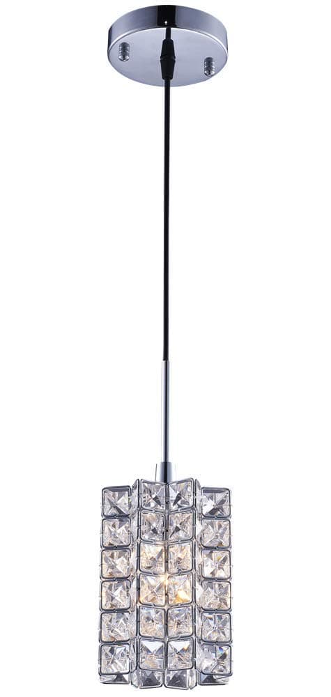 Rectangular Chandelier Modern Crystal Rectangle Chandelier Pendant Light Chrome Hanging Lighting Fixture Stainless Steel for Dining Kitchen Island Lighting (Chrome, 5.12'')