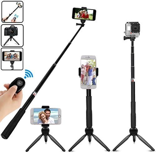 Selfie Stick Tripod/Monopod Wireless Remote Shutter Extendable Portable Bluetooth Selfie Stick Compatible with iPhones,Digital Cameras