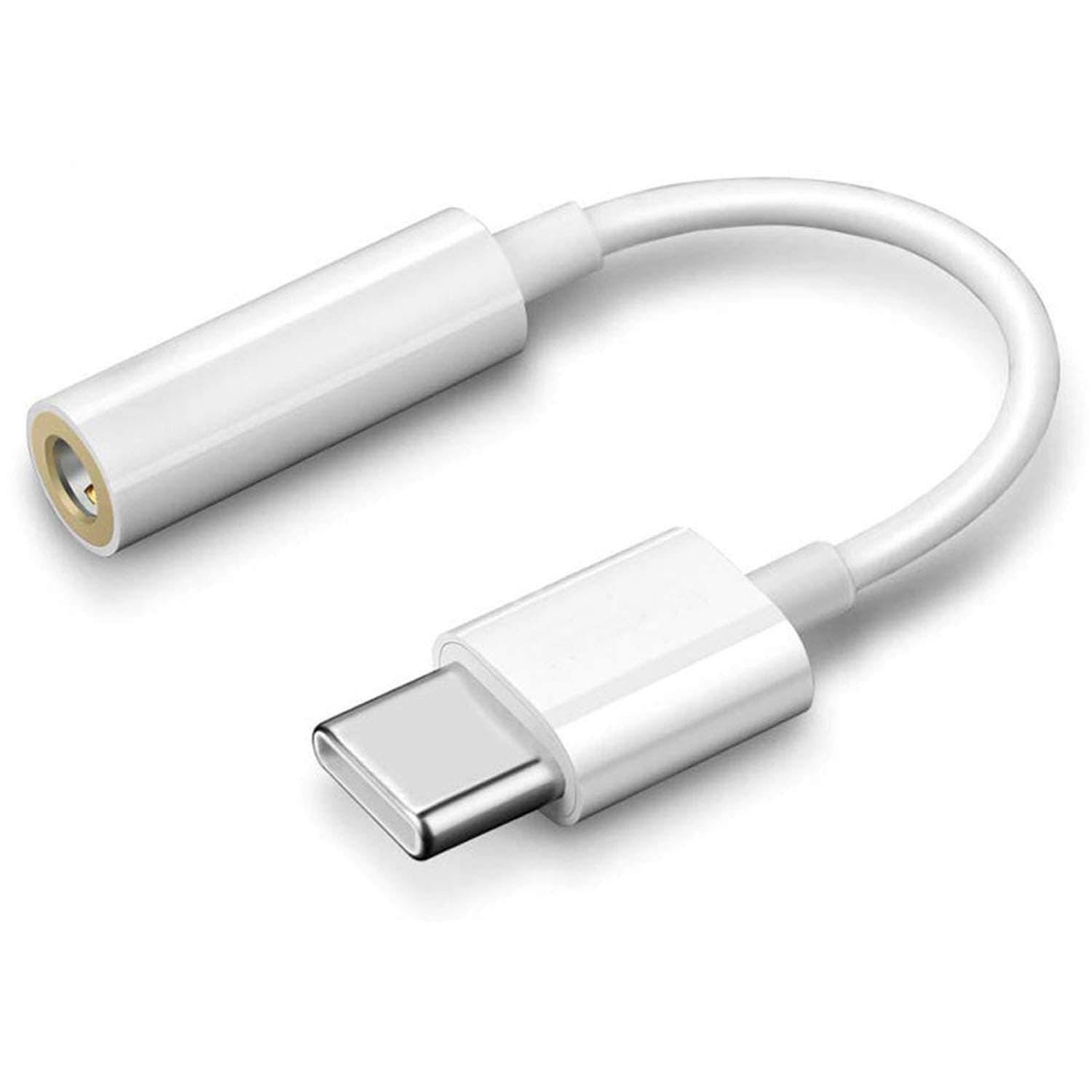Type-C to 3.5 MM Jack AD7 Cable for Sharp Aquos R9 pro Original Type-C to 3.5 MM Audio Jack Cable Converter for CDLA Type, Earphone Head Noise Cancelling Connector Splitter (RS7,WHT)